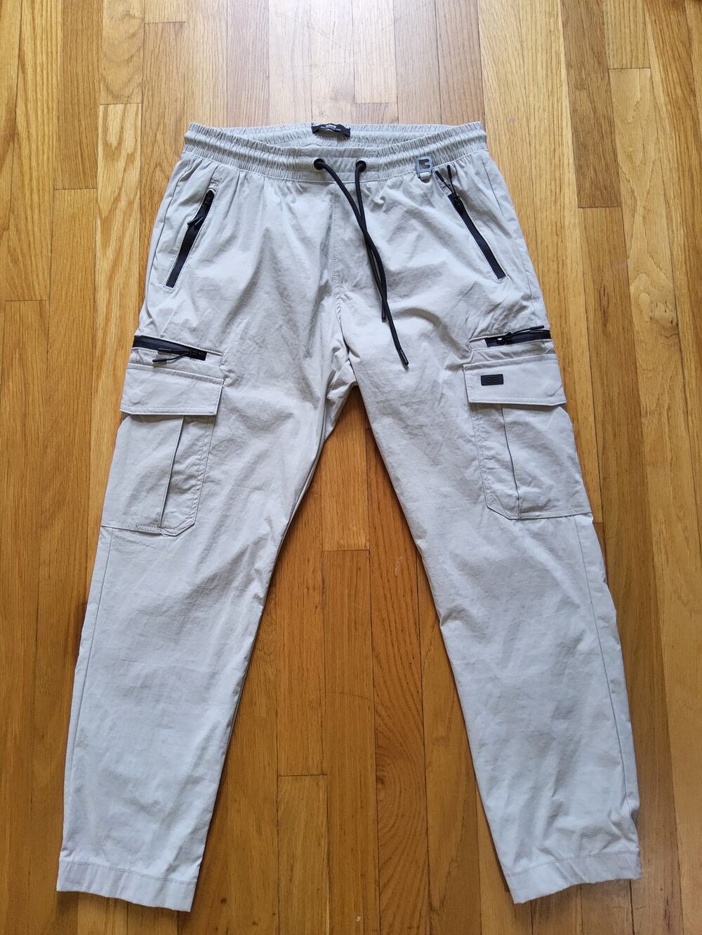 Mens M Cargo Pants Nylon Stretch Techwear Utility Gray Benjamin Black